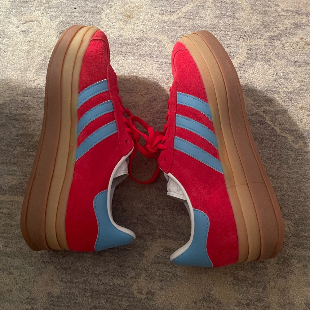 Red & blue adidas gazelle